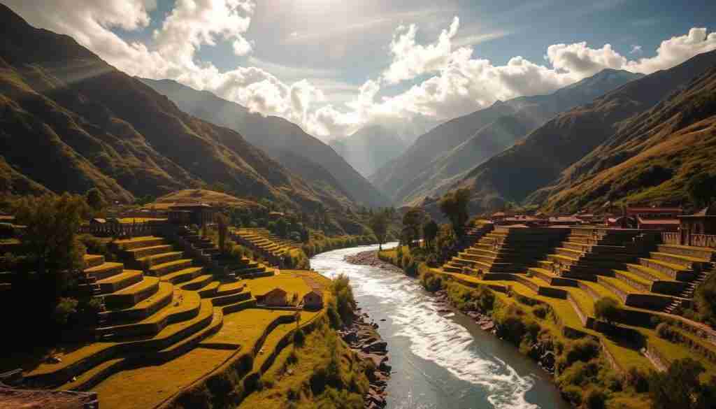 Sacred Valley landscapes along Urubamba River