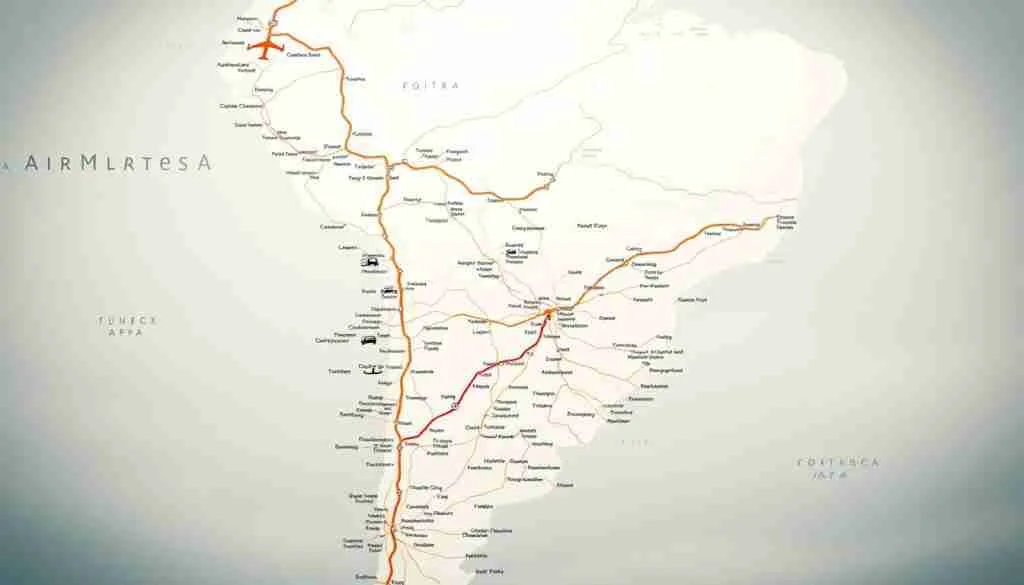 South America transportation map South America transportation map